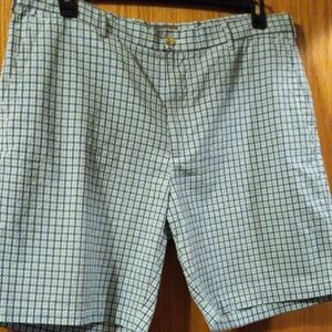 Peter Millar Crown Sport golf Shorts Mens Blue Check Seersucker Golf Beach EB86
